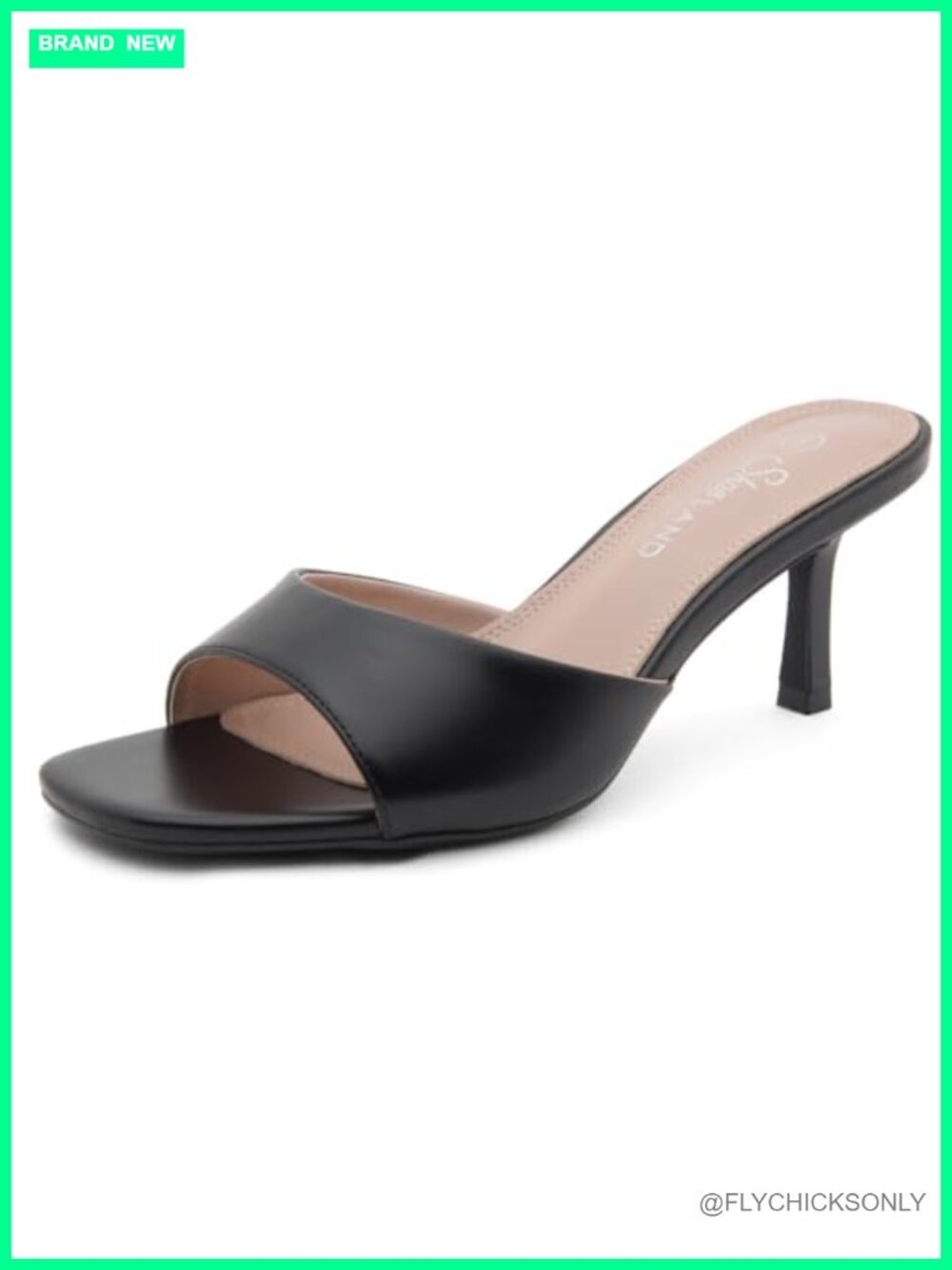 Open Toe Stiletto Heeled Mules Slip-On Kitten Heel Sandals